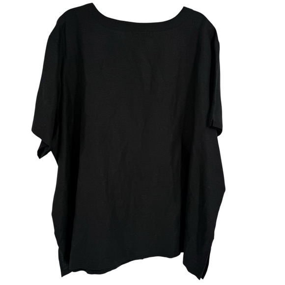 ISLANDER Linen Blend Ladies Hawaiian Floral Black Beaded Shirt Size 3X Button Up - Picture 2 of 10